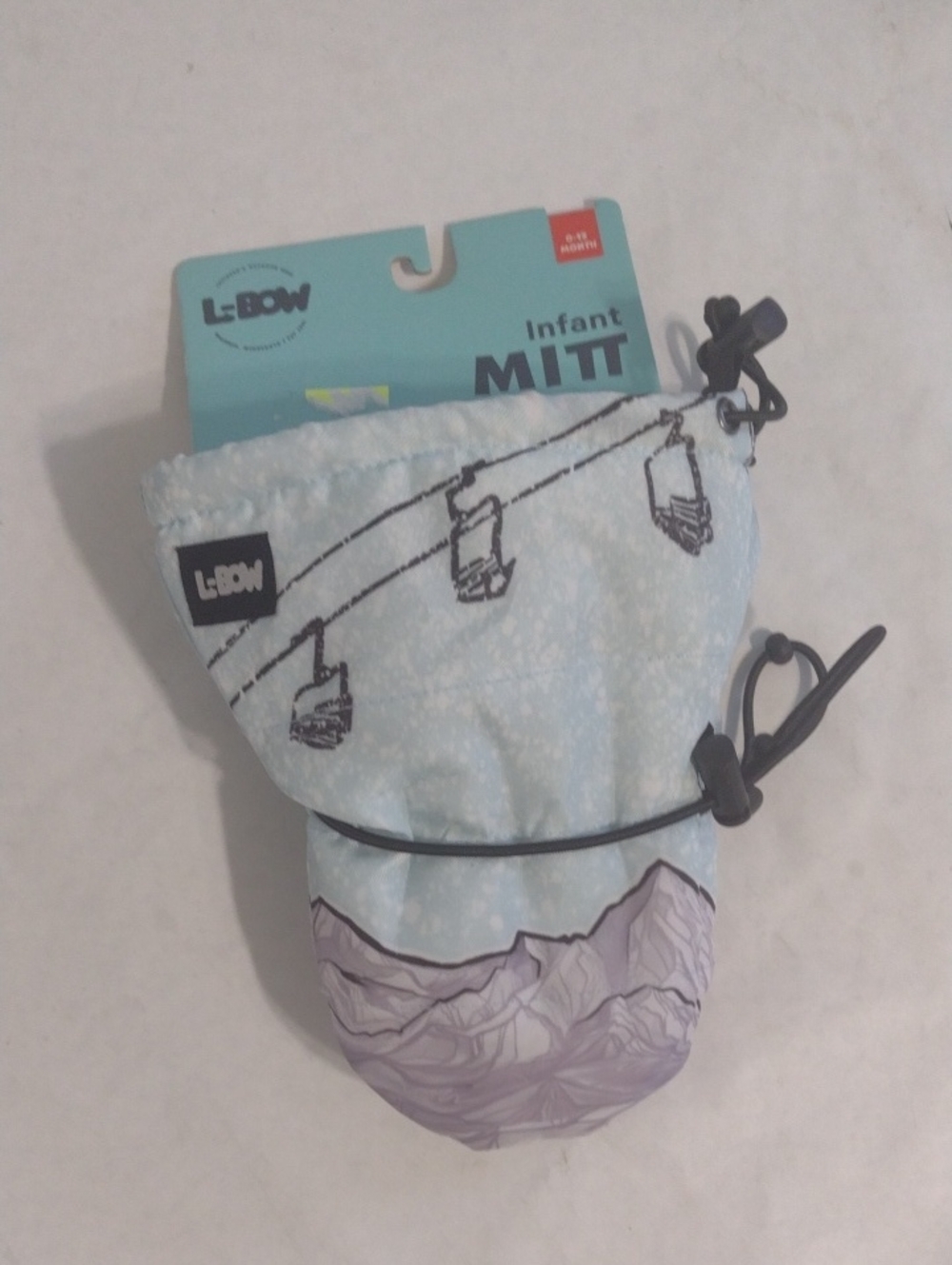 L-Bow Light Blue Infant Mitt (J681)